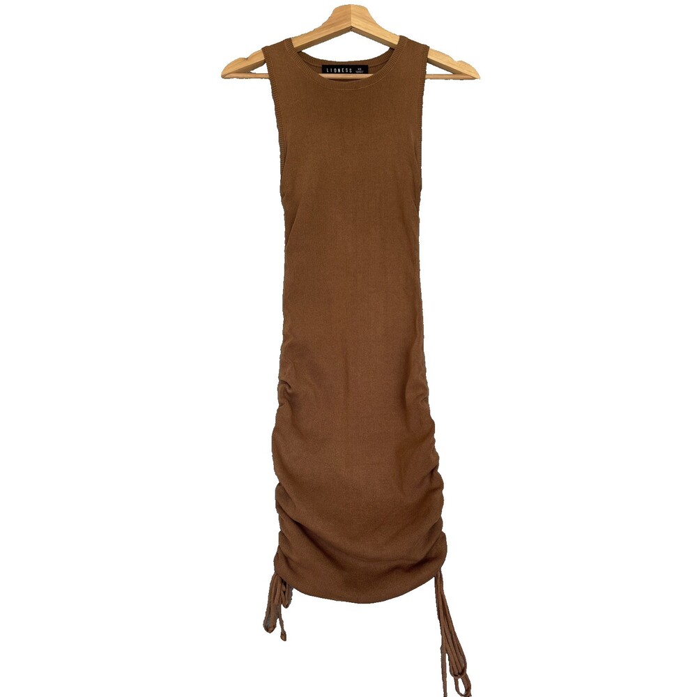 Lioness Women's Military Minds Ruched Urban Outfitters Mini Dress Camel Tan XS